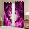 thumbnail image 2 of Feelyou 3D Spider Animal Blackout Curtains Set of 2 (52x84 Each), Pink Romantic Rose Floral Window Curtains, 2 of 6