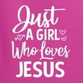 thumbnail image 5 of Wild Bobby Just A Girl Who Loves Jesus Inspirational/Christian Unisex Crewneck Graphic Sweatshirt, Fuschia, XX-Large, 5 of 5