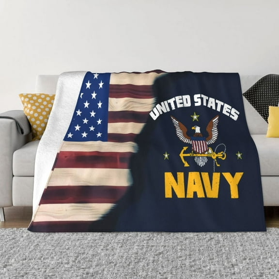 Navy Blanket Soft and Warm Cozy Flannel Lightweight Throw Blanket for Couch Sofa Bed 50x40
