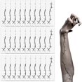 thumbnail image 1 of wonima02 30 Sheets Halloween Stitches Temporary Tattoos, Black, Water Resistant, Gore Style, All Ages, 1 of 1