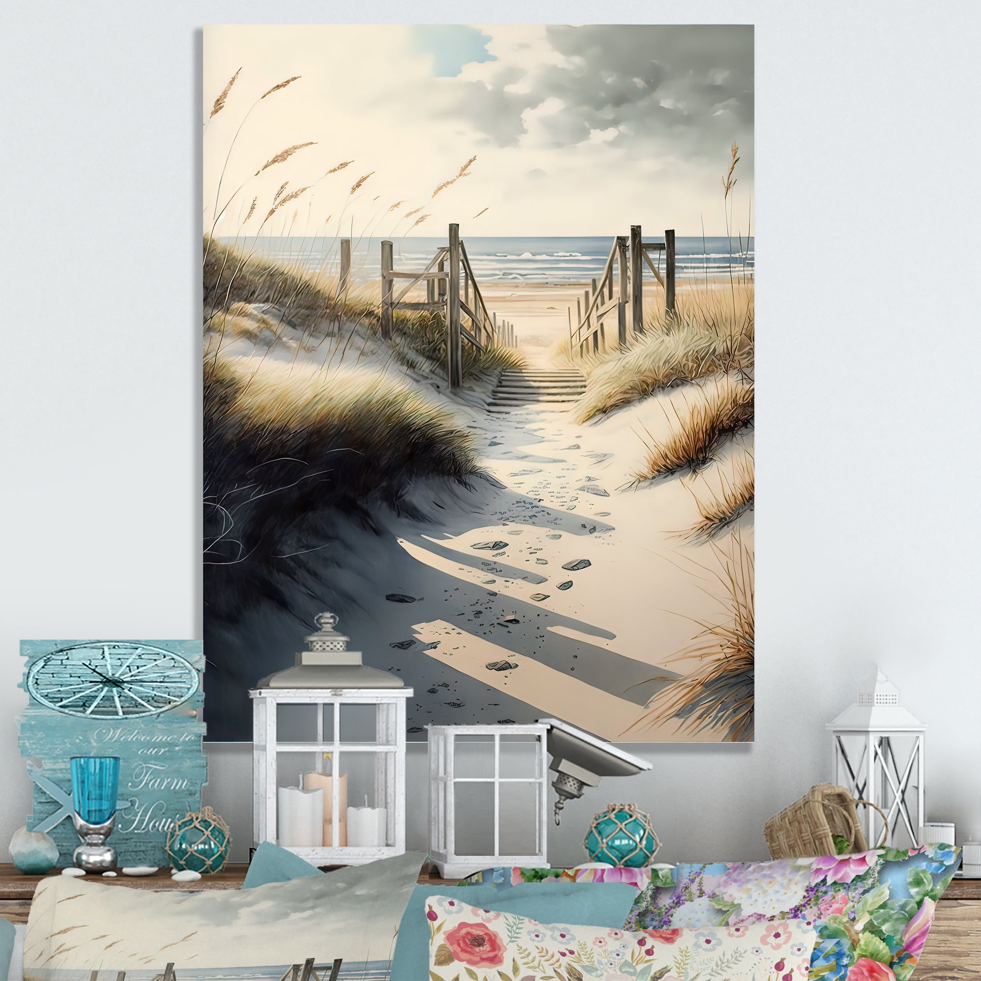 Designart Walkway To The Beach V Canvas Wall Art