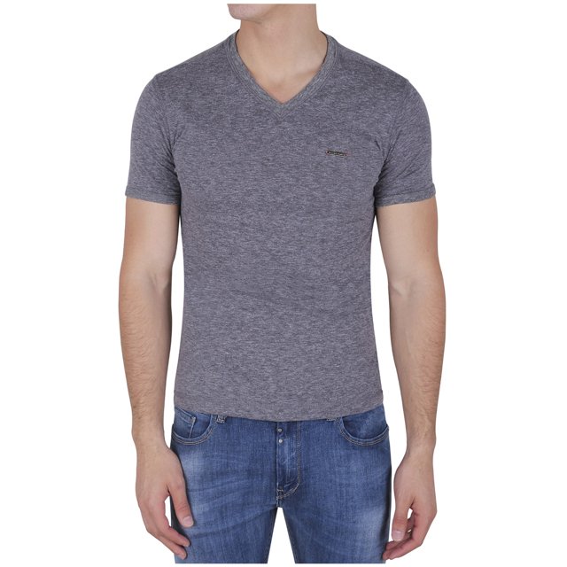 Playera Cuello V Jaspe Silver Plate Manga corta Slim Fit