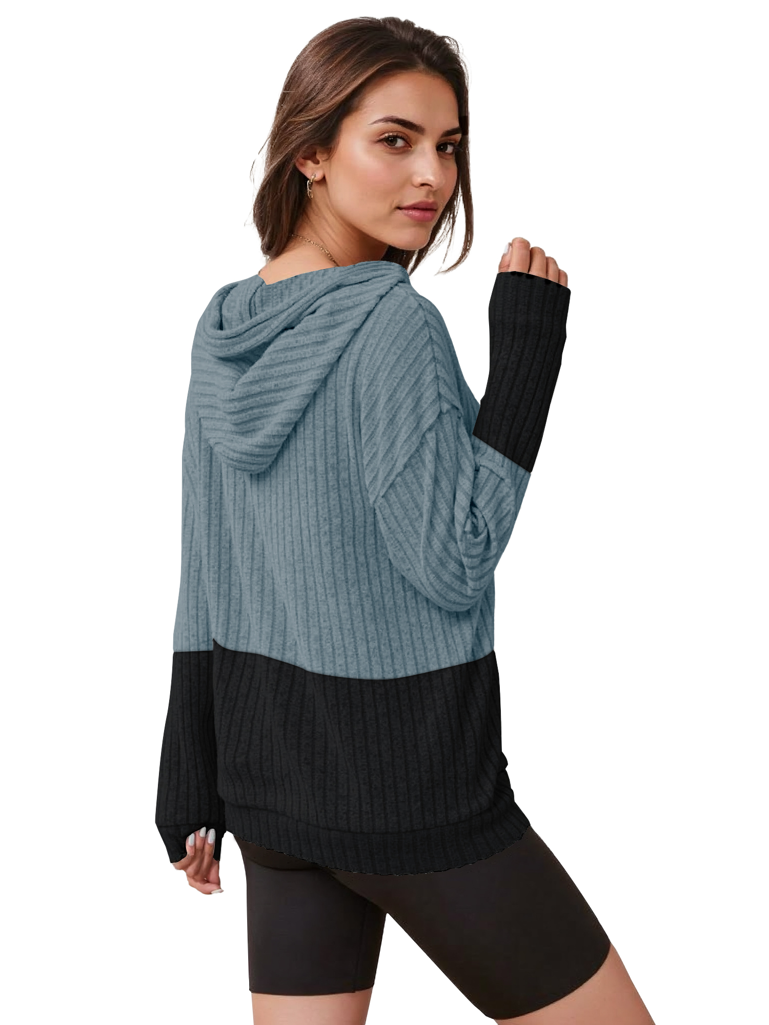 ROSVIGOR WOMENS OVERSIZED HOODIES LIGHTWEIGHT COLOR BLOCK SWEATSHIRTS FOR WOMEN CASUAL HOODED SHIRTS
