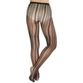 thumbnail image 4 of ToBeInStyle Women's Pin Up Pinstripe Net Pantyhose - Black - One Size, 4 of 6