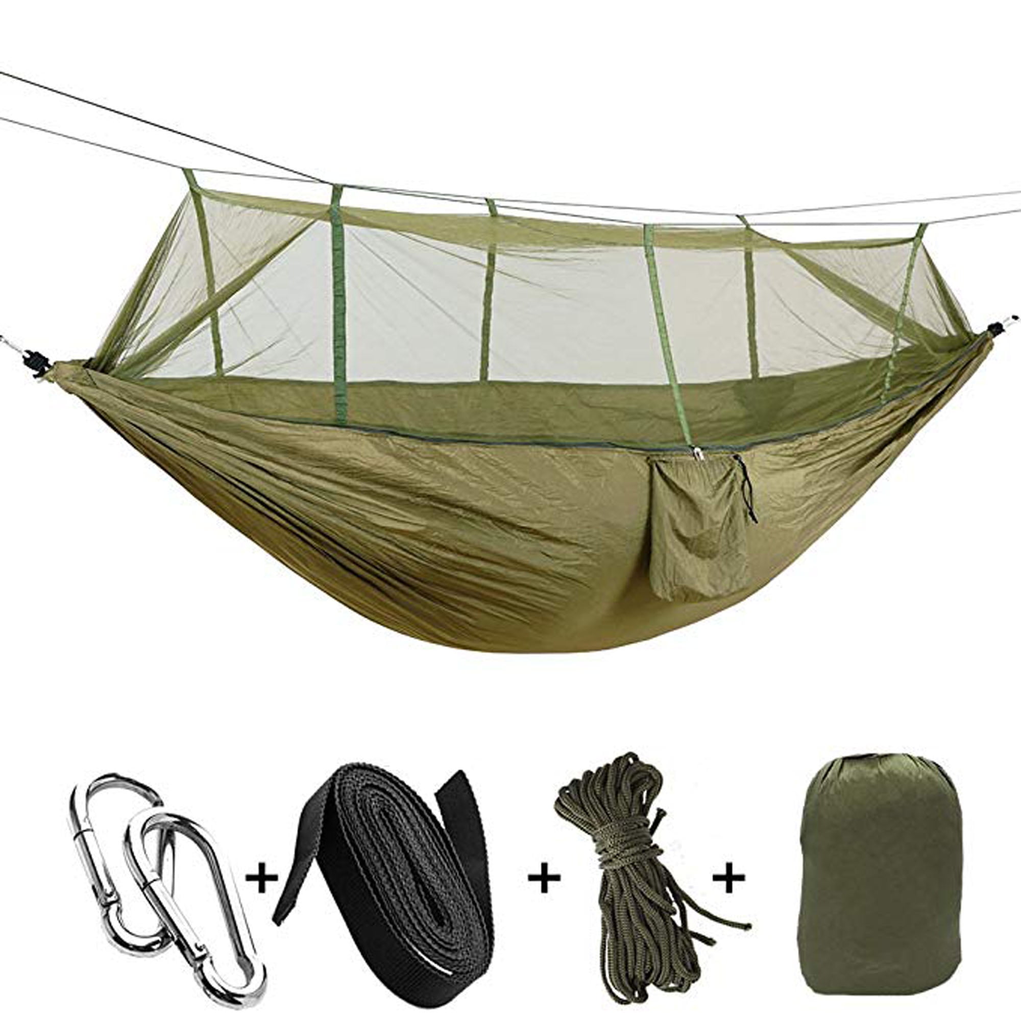NK HOME Double Person Camping Hammock With Mosquito Net Lightweight Nylon  Portable Hammock for Outdoor Garden Jungle,Camping Tent Hammock ,Camping 