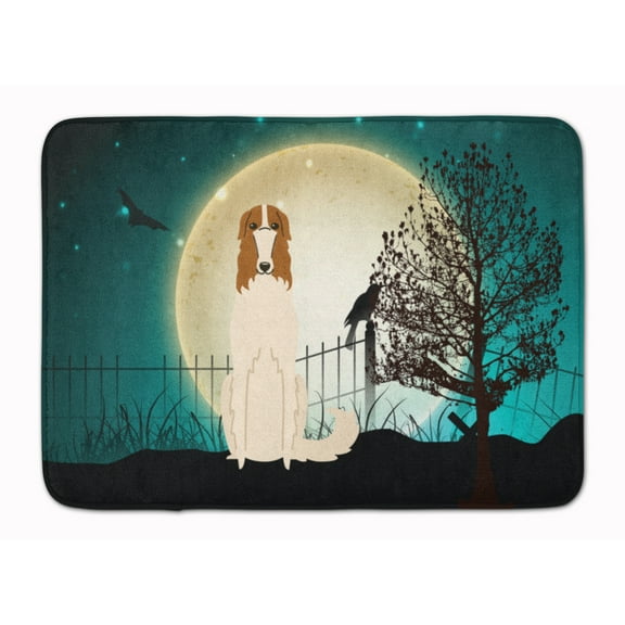 Halloween Scary Borzoi Machine Washable Memory Foam Mat