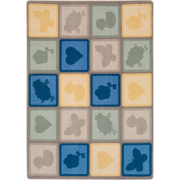 Joy Carpets Kid Essentials Cuddly Creatures 7'8" x 10'9" Area Rug in Color Multi