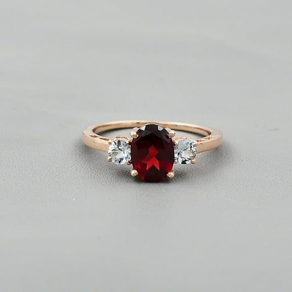 Garnet ring, cushion cut engagement ring, sterling silver, January birthstone, natural garnet