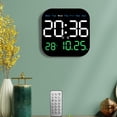 thumbnail image 3 of Reloj despertador digital con brillo ajustable de 10 niveles y control remoto para pared. 3 colores, 3 of 9