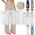 thumbnail image 3 of Hurxie Wide Leg Pants for Women Flowy Palazzo Drawstring Elastic Waist Trousers with Pockets Summer Beach Vacation Clothes Navy,3XL, 3 of 8