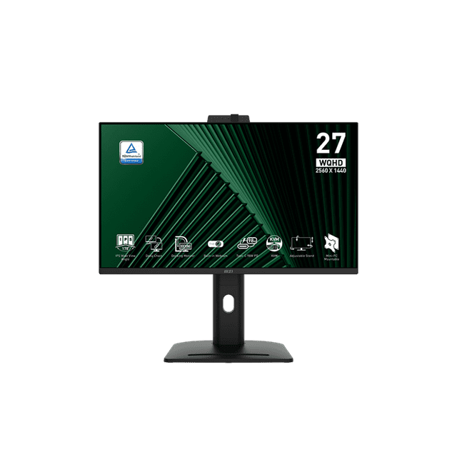 MSI 27 Pouces 2560 x 1440 (QHD) 100HZ Moniteur de Conférence IPS avec Caméra Web, Type - C 98W PD, Ethernet, Chaîne Daisy, Hauteur et Pivotement Réglables, Haut-Parleur (PRO MP275QPDG)