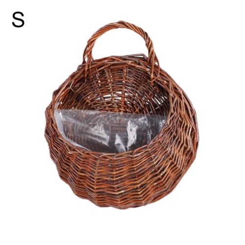 Wall Fence Hanging Planter Plant Flower Pot Handmade Rattan Basket Garden Decor Wall Fence Hanging Planter Plant Flower Pot Handmade Rattan Basket Garden Decor