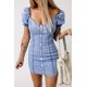 thumbnail image 1 of ABPHQTO Minivestido vaquero ceñido abotonado azul cielo de mujer, 1 of 5