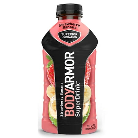 Body Armor Strawberry Banana Sports Drink 28 oz Plastic Bottles - Pack of (Best Steel Body Armor)