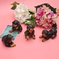 thumbnail image 4 of Juego de 4 miniestatuas de cachorro de perro, adornos de resina, artesanías, decoración para el hogar, el patio y el jardín., 4 of 11