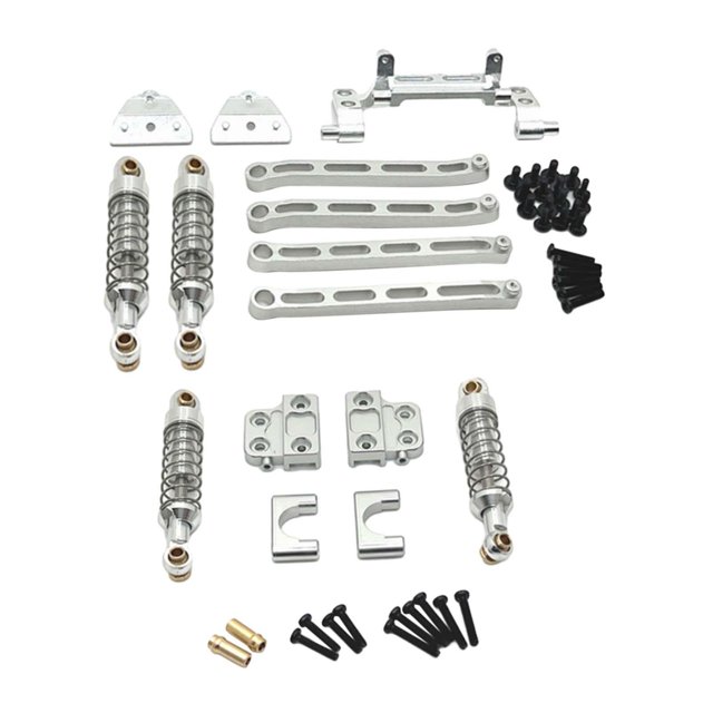 Bunblic 1/12 RC Car Spare Parts Kit Front Rear Shock Absorber Metal Upgrade Part Metal Shock Mount for MN82S Modification RC Vehicles argent