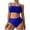 Blue, variant on Bikini Swimsuits for Women Solid 2 Piece Bathing Suit Wireless Padded Bra Adjustable Shoulder Strap Full Coverage Swimwear