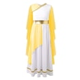 thumbnail image 1 of HULIJA Robe Maxi Toga Grecque Ancienne pour Filles Tenues de Performance de Scène Halloween Robe de Bal Jaune 12, 1 of 5