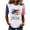 thumbnail image 2 of Youpwaven Women's 250th Anniversary USA Graphic T-Shirt, 2026 "We The People" Mismatched Sleeve Tee, Patriotic Ripped Flag Celebration Shirt, Independence Day Apparel, 2 of 6