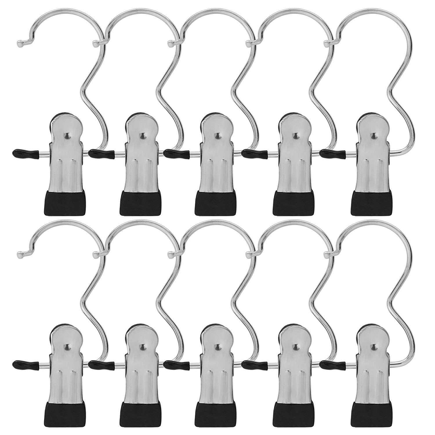 10 Pack Plastic Clips w/ Hooks Boots Shoes Hanger Home Laundry Office Organizer 