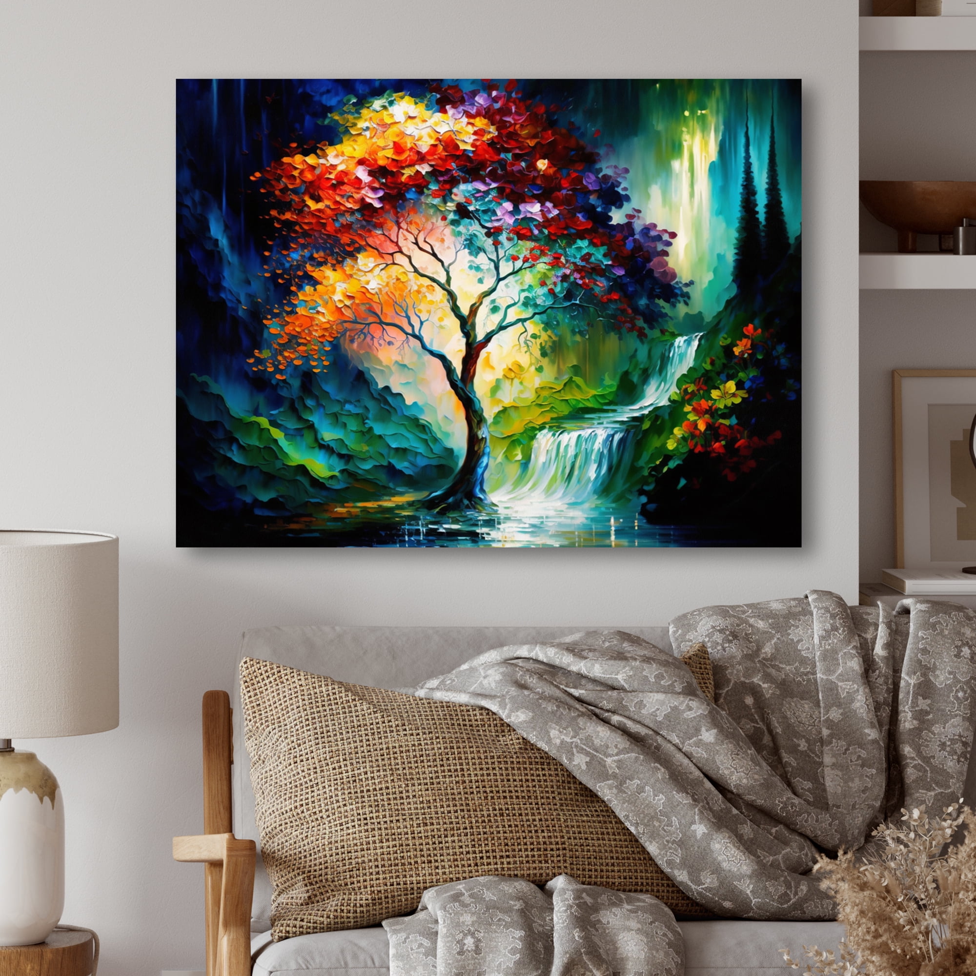 Designart Big Tree In The Middle Of Forest During Fall I Canvas Wall Art