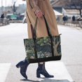 thumbnail image 4 of FORMRS Canvas Laptop Tote Bag for Women with 15.6" Computer Compartments Shoulder Handbag, Green Forest Scene, 4 of 7