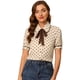thumbnail image 1 of Camiseta de Manga Corta Mujer Allegra K Cuello Peter Pan Lunares Beige S, 1 of 5