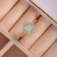 thumbnail image 3 of Opal and Diamond Halo Handmade Jewelry, Thin Delicate Unique Stacking Diamond Band Jewelry, Minimalast Gemstone Ring, Engagement Ring, Party Wear Jewelry., 3 of 5