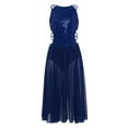 thumbnail image 3 of Aislor Girls' Asymmetrical Tutu Skirted Leotard Sequined Ballroom Lyrical Dress Latin Ballet Dancewear Navy Blue 6, 3 of 7