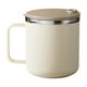 thumbnail image 2 of Taza térmica de acero inoxidable 304 con asa y tapa | Vaso térmico de doble pared al vacío de 400 ml | Mantiene bebidas frías y calientes | Beige, gris y caqui, 2 of 6