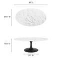thumbnail image 6 of Modway Lippa 48" Oval Artificial Marble and Metal Coffee Table in Black/White, 6 of 7