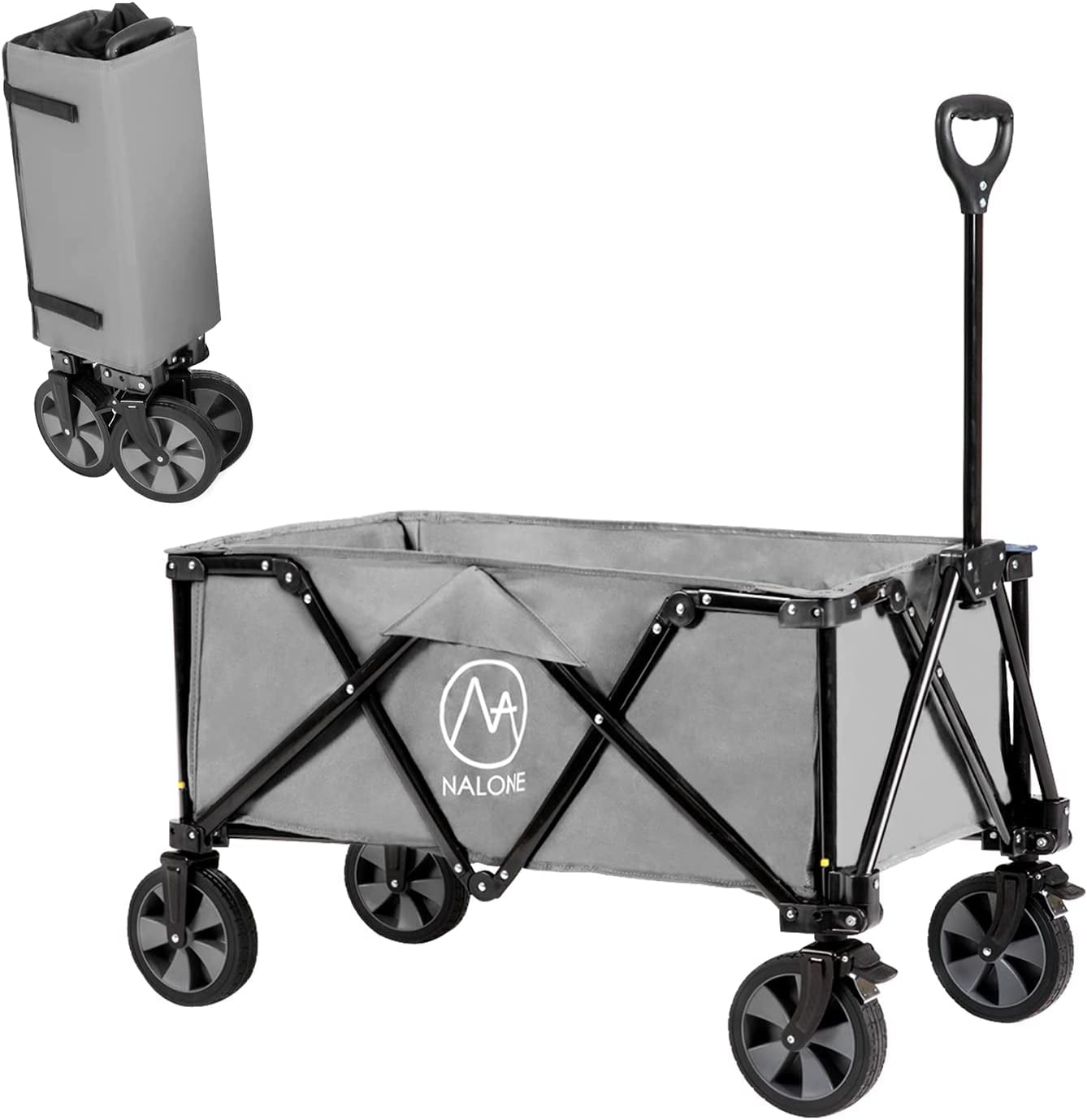 NALONE Folding Wagon Cart, Portable Large Capacity Wagon, Heavy Duty