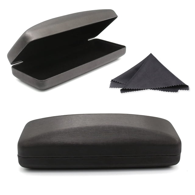 Funda para gafas SMARTTOP, carcasa rígida, piel sintética, color negro