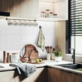 thumbnail image 4 of 12pcs Marble Backsplash Tiles, Duslogis 11.8"x11.8" Self-Adhesive Shower Waterproof Wall Panels, PET Wall Panels Shower Tiles for Home Bathroom, Living Room (White), 4 of 7