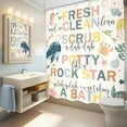 thumbnail image 4 of Kids Inspirational Quotes Shower Curtain Bathroom Set 72Wx72H Inches Funny Cartoon Cute Colorful Motivational Words Rainbow Dots Bath Accessories Classroom Art Home Decor Fabric 12 Pack Hooks, 4 of 4