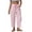 Pink, variant on Delayuji Women's Linen Pants Striped Cropped Pants Casual High Waist Loose Fit Summer Beach Pants With Pockets Beach Vacation Clothing
