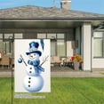 thumbnail image 3 of JOOCAR Snowman with Blue Hat and Scarf Garden Flag for Winter Christmas Home Outdoor Garden Yard Door Decor 12x18 inch, 3 of 5