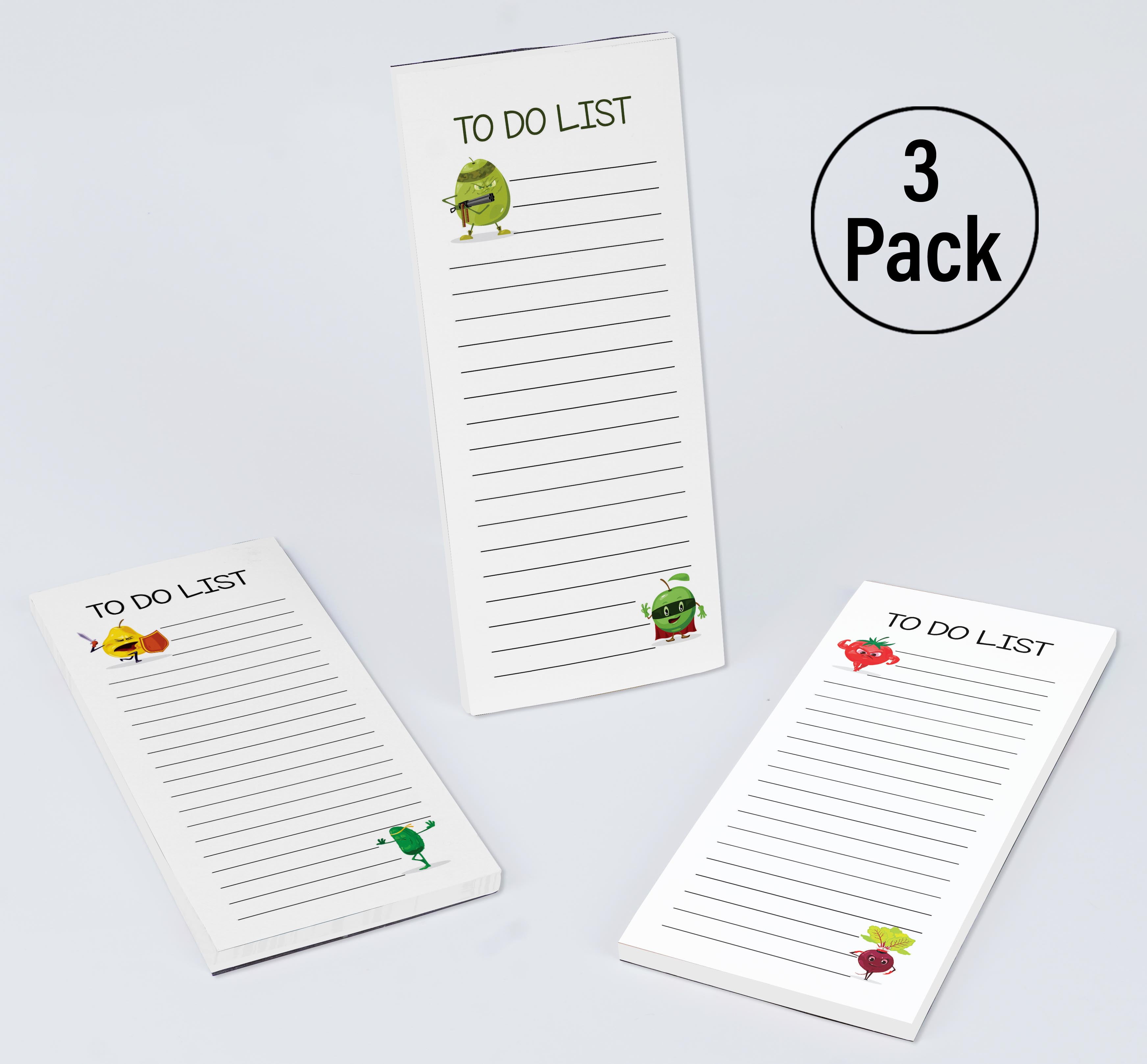 Inkdotpot Pack of 3 Magnetic Fridge To-Do List Notepads- Magnetic Memo Pads For Refrigerator-(50 Sheets Each)-LG