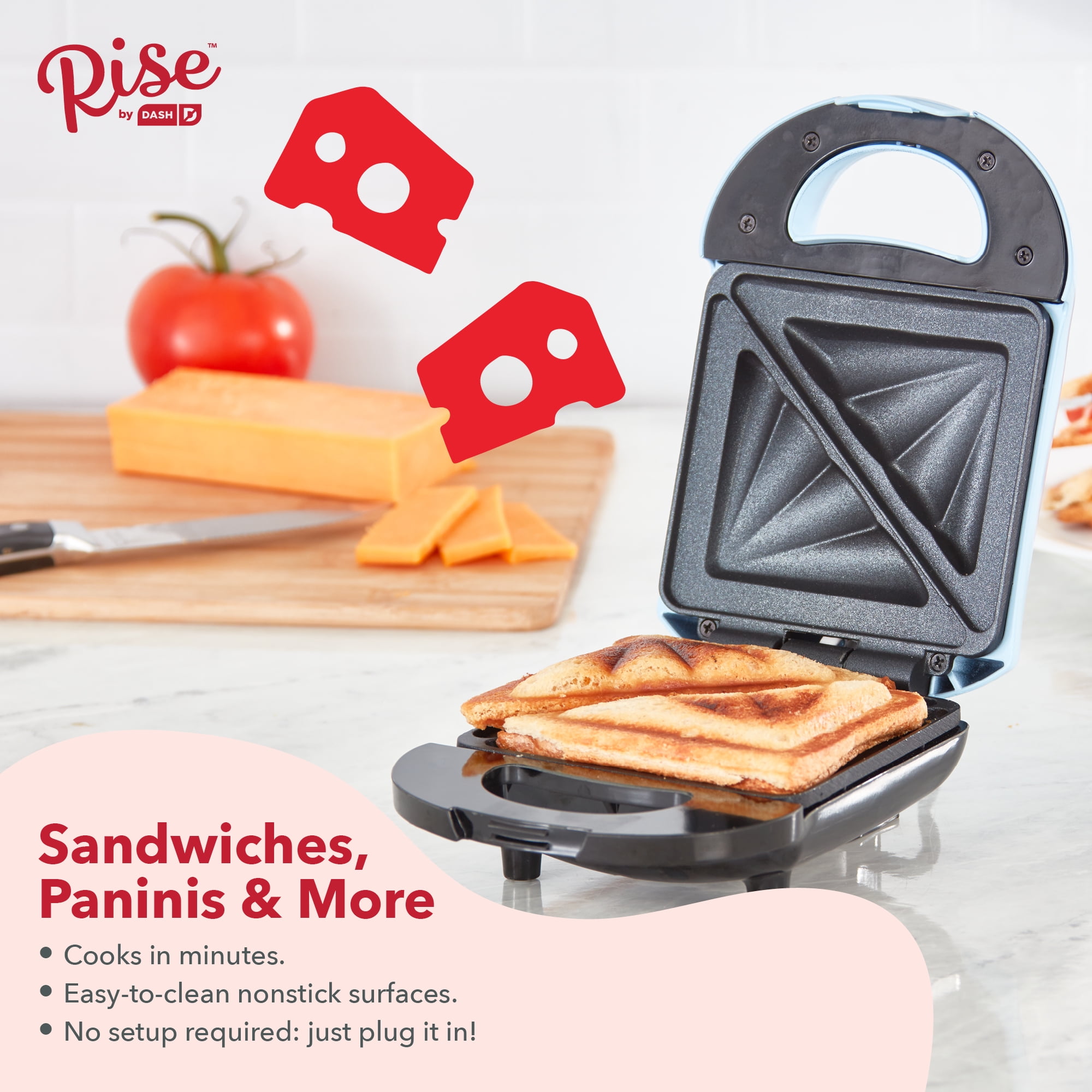 Rise By Dash Pocket Electric Maker, Toasting, Omelets & Non-Stick Surfaces - Pink - Walmart.com