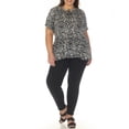 thumbnail image 2 of White Mark Blouse à Manches Courtes Imprimée à Col Noué, Grande Taille pour Femmes, 1X-3X, 2 of 6