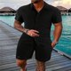 thumbnail image 3 of Conjunto de camiseta y pantalones cortos de verano para hombre, ropa deportiva multicolor de 2 piezas, camiseta y pantalones cortos, 3 of 5