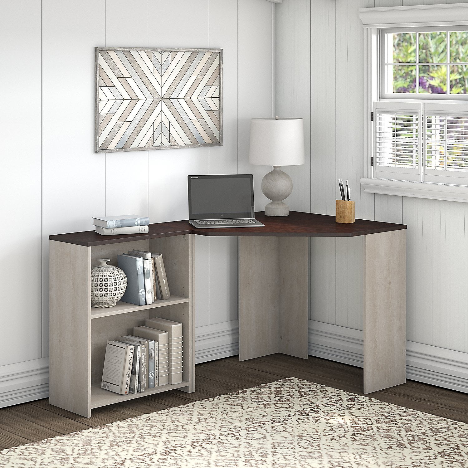 Bush Furniture Townhill Corner Desk With Bookcase Gray Brown Com Bush Furniture Townhill Corner Desk, Bush Furniture Townhill Corner Desk With Bookcase And File Cabinet