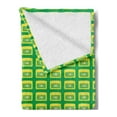 thumbnail image 2 of Music Soft Flannel Fleece Blanket, Retro Style Illustration of Compact Audio Cassettes 82's Themed Art Print, Cozy Plush for Indoor and Outdoor Use, 60" x 80", Sea Green and Yellow, by Ambesonne, 2 of 5