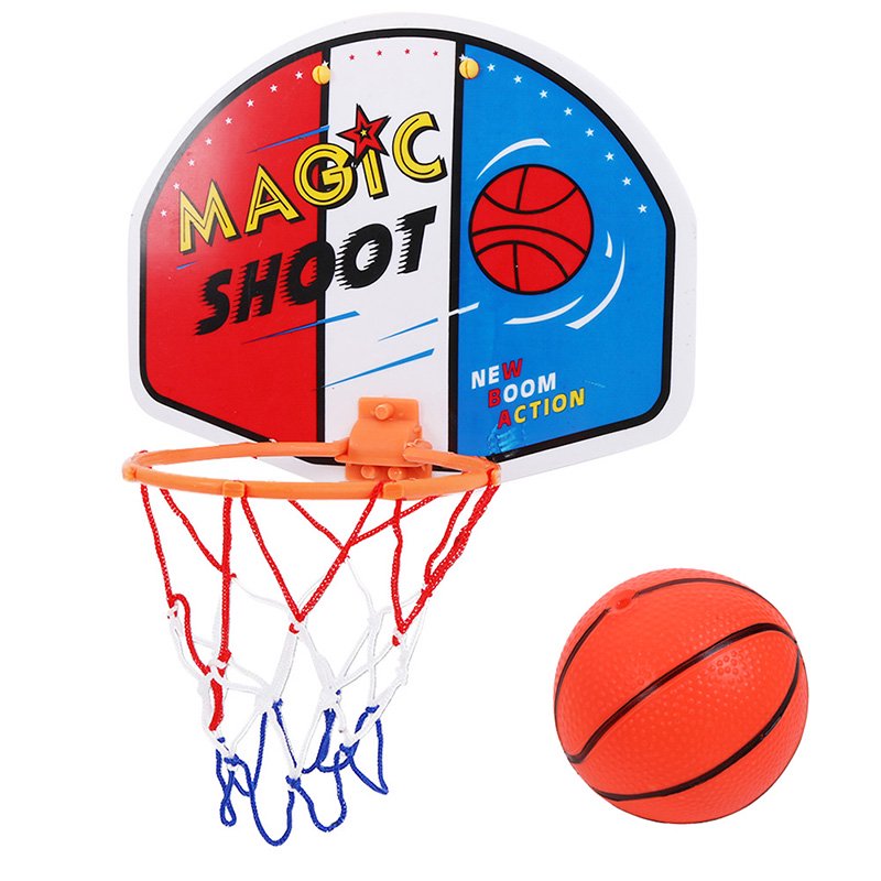 Plastic Basketball Hoop Toy Ball Pump Backboard Rim Children Kids Wall
