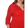 thumbnail image 4 of White Mark Women's Plus Size Super Stretch Button-Front Tunic Top, 4 of 4
