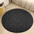 thumbnail image 6 of Black Damask Background Round Carpet Circle Rug Outdoor Patio Area Rug Washable Large Area Rugs Hallway Room Decor Fitness Mats, 6 of 8