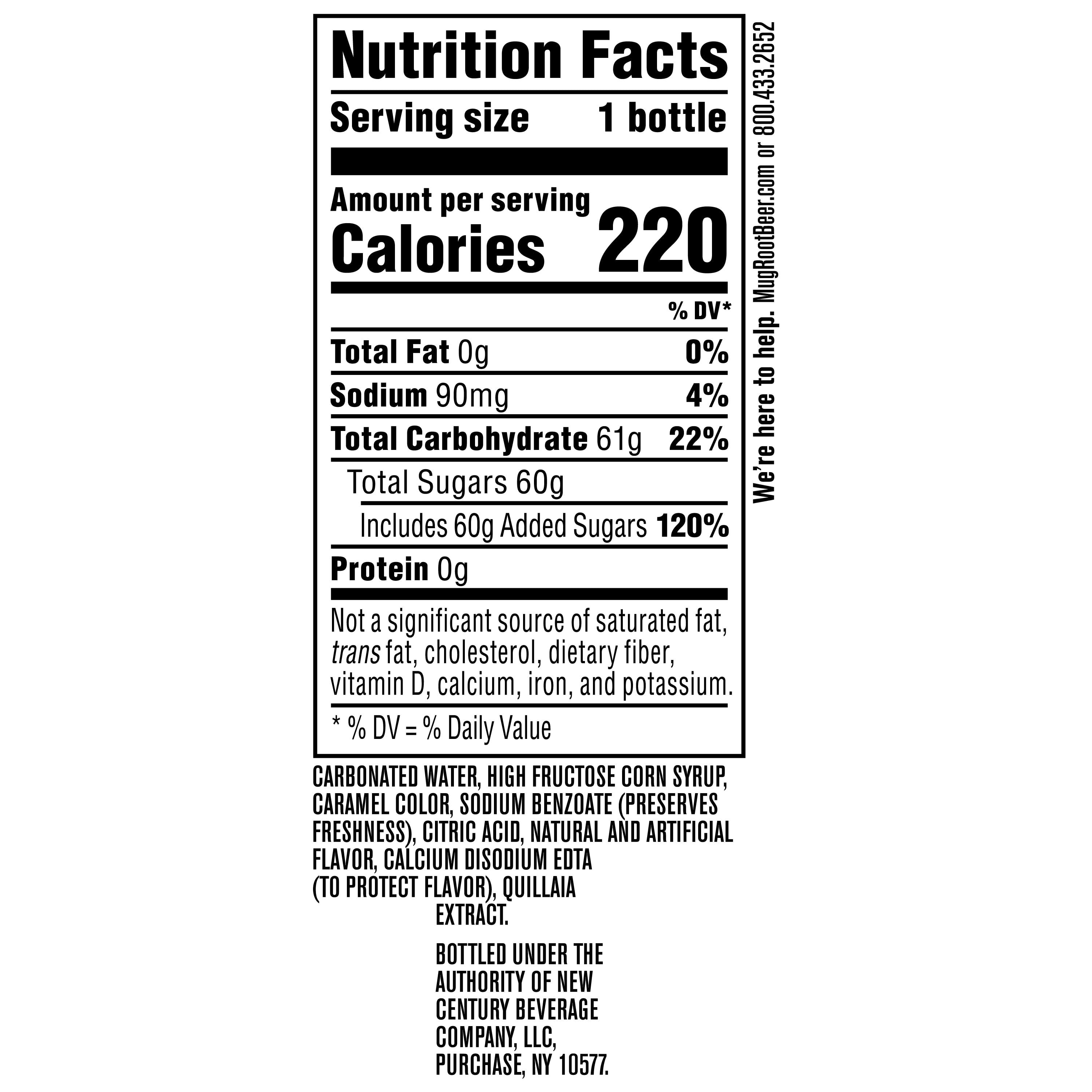 Mug Soda Root Beer 16.9 fl oz, 6 Count
