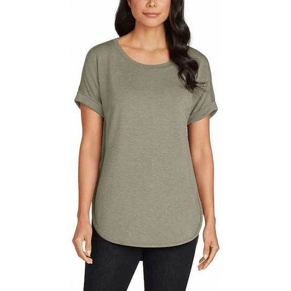 Matty M Women's French Terry Top (Heather Marine, Small)