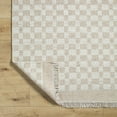 thumbnail image 5 of Hauteloom Meira Modern Hand Woven Natural Fiber Wool Area Rug - Contemporary Geometric Checkered Carpet with Fringe for Living Room, Bedroom, Dining Room - Ivory, Beige, Cream - 8'10" x 12', 5 of 9