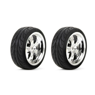 Losi Mounted FR 5-Spoke Wheel/Tire 54x26mm Chrome 2 LOS43038 Elec Car/Truck Replacement Parts
